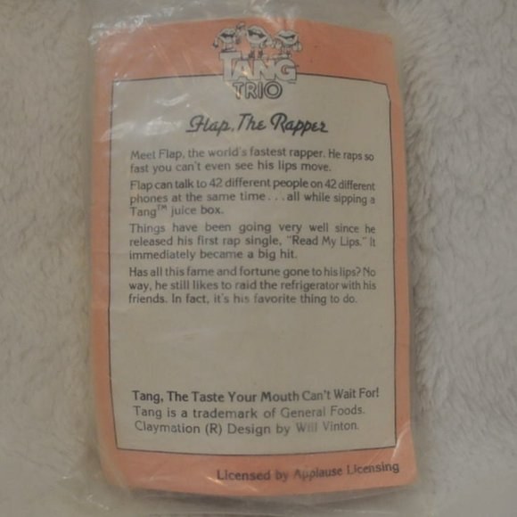Tang Lips toy figurine PVC MIP Flap the Rapper mouth 1980s Applause Will Vinton - Picture 2 of 3